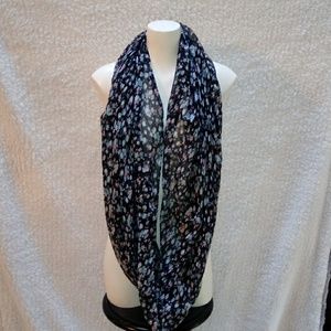 Navy Floral Infinity Scarf